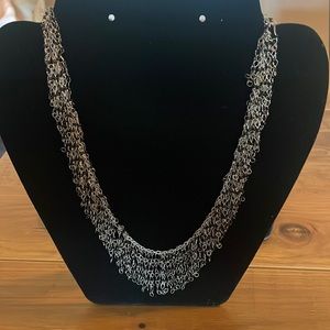 Black & silver beaded adjustable necklace